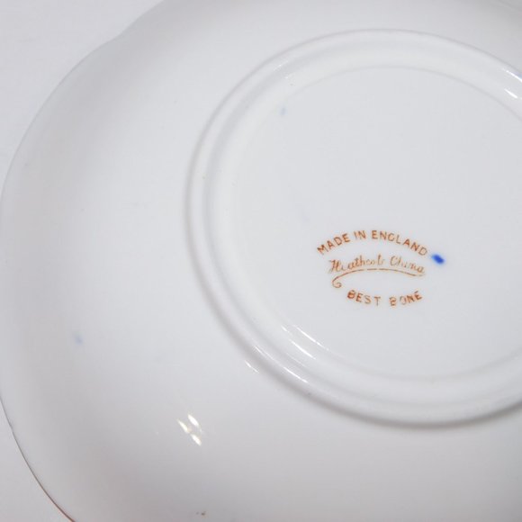 Vintage Heathcote Best Bone China England Blue Orange Floral Tea cup & Saucer - Picture 8 of 10